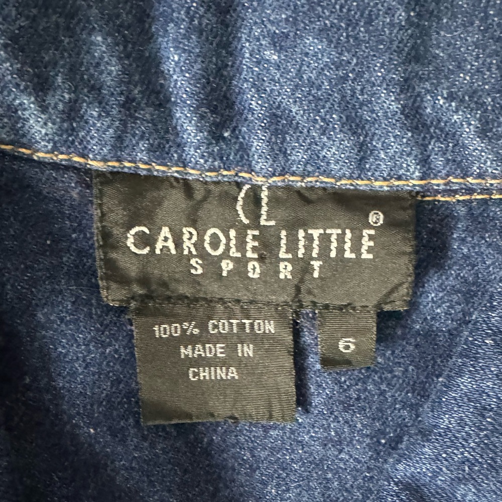 Vintage Embroidered Beaded Carole Little Denim Jacket size 6 - Picture 8 of 8